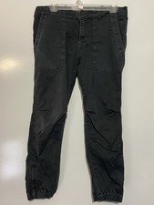 Womens NILI LOTAN Black Faded Cropped Military Pants Sz 6