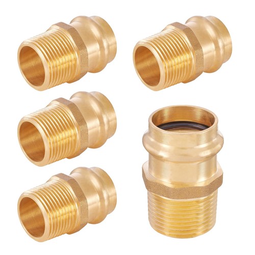 5 PCS Copper Press Fitting Adapter 3/4 Inch Press x 3/4 Inch Male NPT