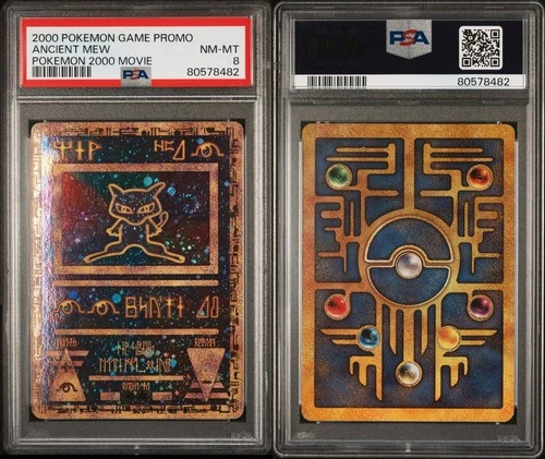 Pokémon TCG Ancient Mew 2000 Swirl PSA 8