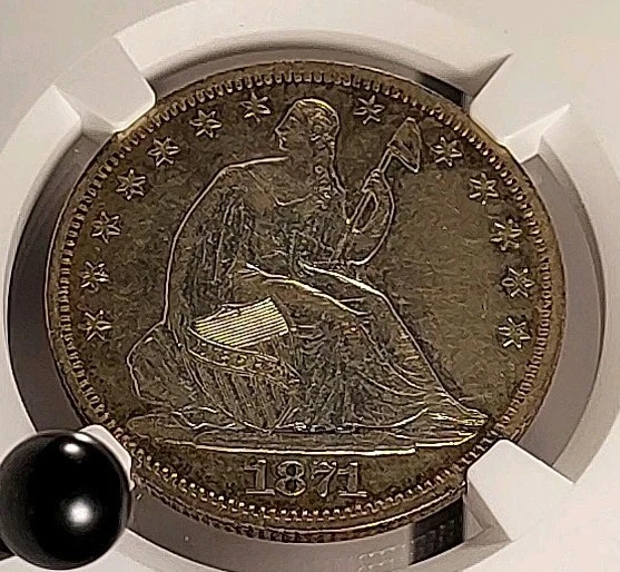 1871 S Seated Liberty Half Dollar 50C NGC XF-45 - Image 3 of 4