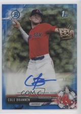 2017 Bowman Draft Chrome Pick Blue Wave Refractor 105/150 Cole Brannen Auto c5r