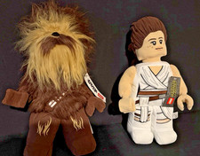 STAR WARS Lego Chewbacca and Rey Plush/ With Tags /Hasbro