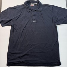 Quiksilver Polo Shirt Mens Large Navy Blue Short Sleeve Surf Skate No Tag READ