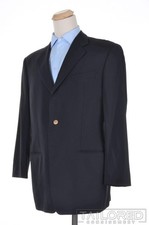 ARMANI COLLEZIONI Solid Blue 100 Wool Mens Blazer Sport Coat Jacket - 41 R