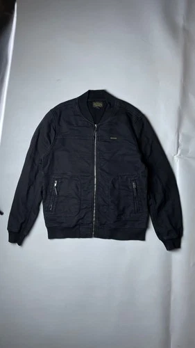 True Religion Vintage Black Bomber Jacket Zip Up Utility Workwear Men’s - product listing photo