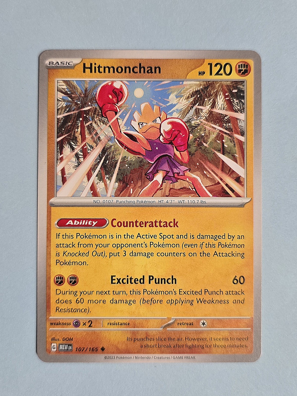 2023 Hitmonchan 107/165 - Scarlet & Violet 151 - NM/MINT Pokémon TCG