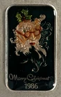1986 "SANTA" ENAMELED TM 1 TROY OUNCE .999 FINE SILVER BAR