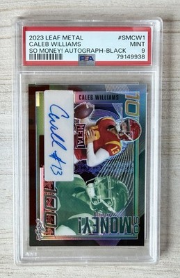 Caleb Williams Rookie Auto 1/1 - SSP SP - 2023 Leaf Metal PSA 9 - Chrome Prizm 