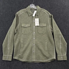 Tommy Bahama Trinidad CPO Shacket Men's Medium Fern Green Snap Front Shirt