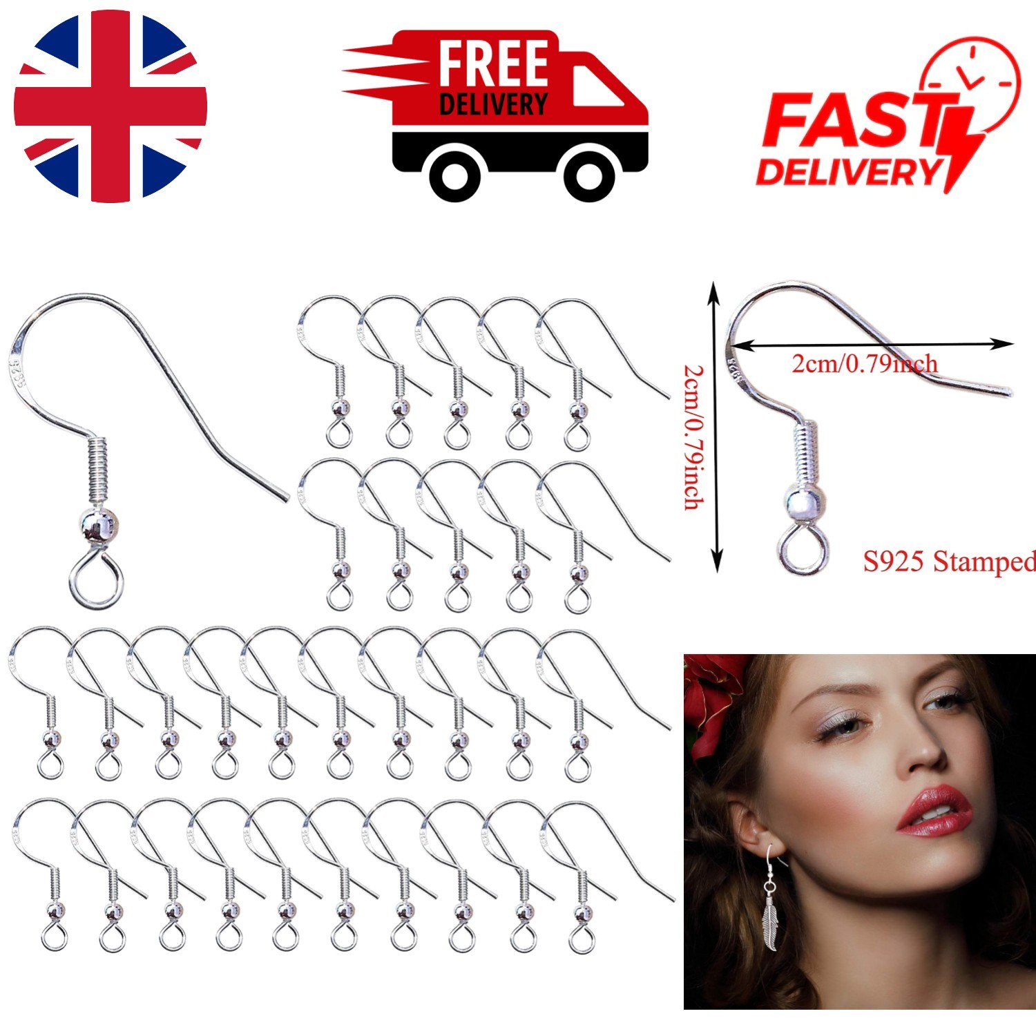 Hypoallergenic 100Pcs Silver Earring Hooks – Perfect for Creative Jewelry Making