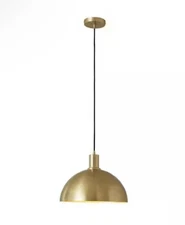 HUOKU Kateo 1-Light Brass Mid-Century Metal Shaded Dome Pendant
