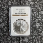 2006 W American Eagle Silver Dollar MS 70 - NGC Burnished Silver