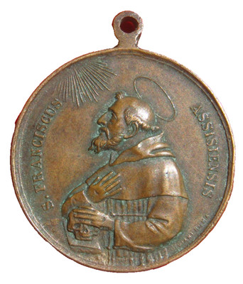 Antique 1890 Giovanni Giani St Francis Louis IX Elizabeth Bronze Medal 31.4g