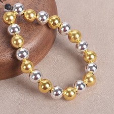 Round 3mm 4mm 6mm 8mm Plated Gold Silver Color Hollow Copper Metal Loose Beads