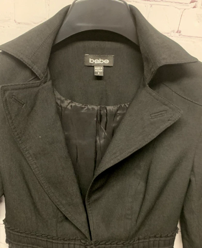 Blazer feminino bebe tamanho 6 jaqueta terno separado preto sólido - Imagem 3 de 4