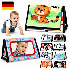 Sensorisches Spielzeug Faltbarer Stoffbuch Baby Spiegel Bunt Dreidimensionales