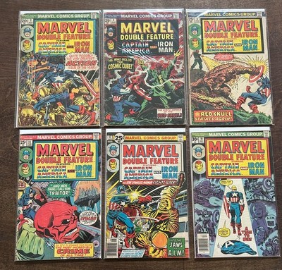 Marvel Double Feature #3 4 5 14 17 19 Lot - Captain America & Iron Man - Fair