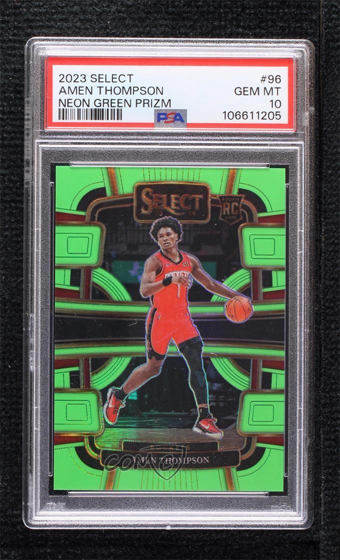2023 Select Concourse Neon Green Prizm /75 Amen Thompson #96 PSA 10 GEM MT 14t3