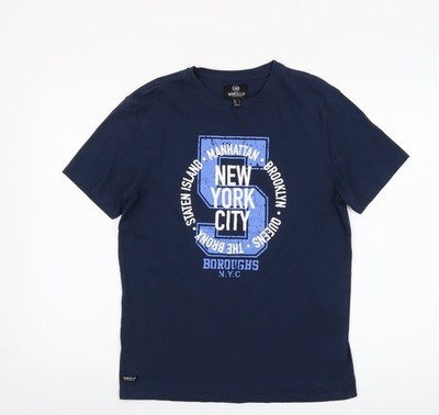Herren T-Shirt UK Größe S Marcello Blau