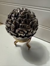 Rotem Israel Sterling Silver 925  3D City Jerusalem Globe 5.15 Oz Judaica Art