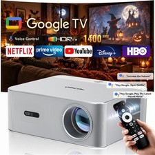 Pv800 Pro Smart Projector 45000 Lumen 1080p 4k Compatible Google Tv Auto Focus