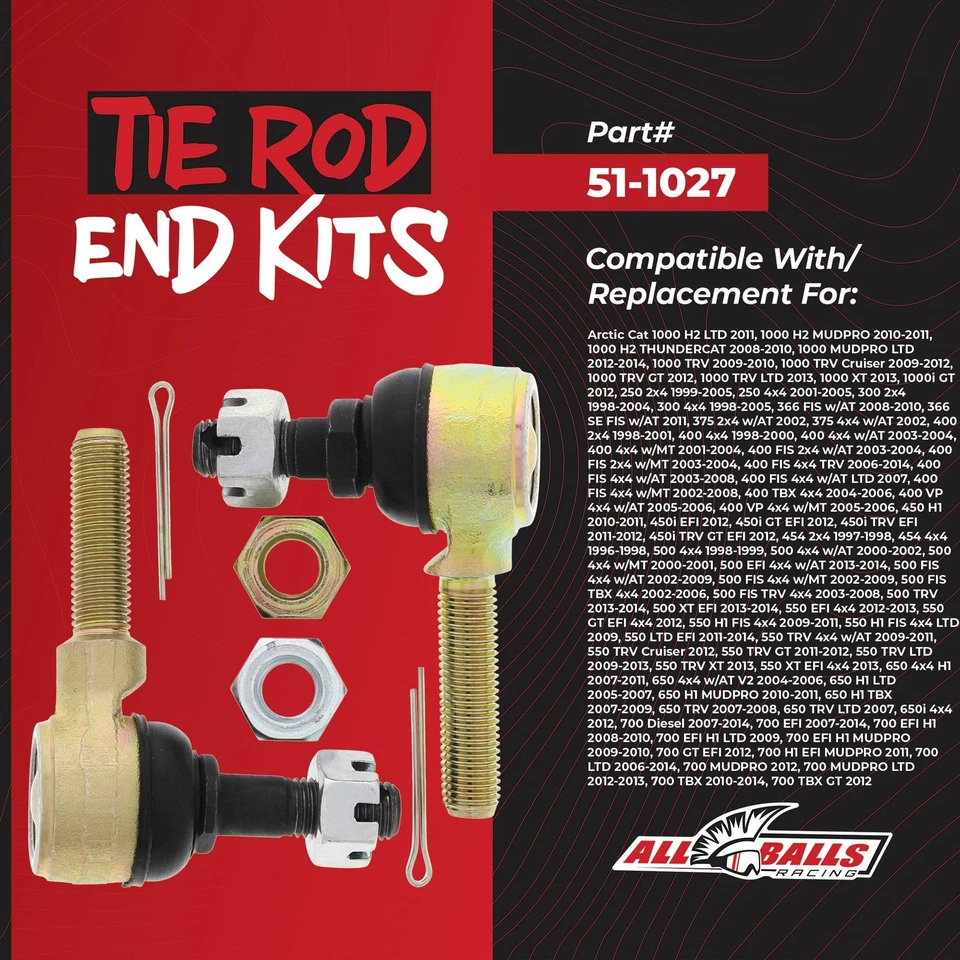 Tie Rod End Kit For Arctic Cat 300 4x4 1998-2005 366 FIS 2008-2011; 51-1027 - Image 2 of 4