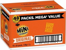 Mini Cheddar Snacks Baked Cheese Crisps 48 Pack 23g