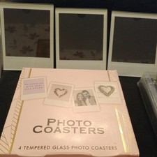 4 Tempered Glass Photo Coasters