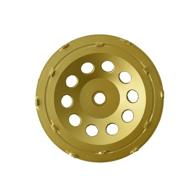 7 in. x 7/8-5/8 in.12 PCS PCD 7 Inch Double Row PCD Cup Wheel, Epoxy Mastic T...