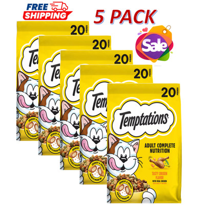 5 Pack, Temptations Adult Complete Nutrition Dry Cat Food-Tasty Chicken, 20 LB