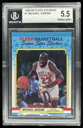 1988-89 Fleer Michael Jordan Stickers #7 Bulls BGS 5.5