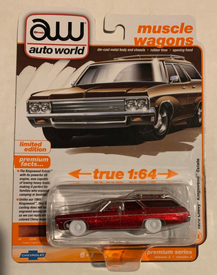 2024 AUTO WORLD AW ULTRA RED CHASE 1970 CHEVY KINGSWOOD ESTATE