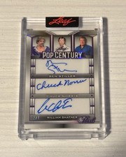Leaf Pop Century Ben Stiller , Chuck Norris , William Shatner PEARL Auto ! 2/6