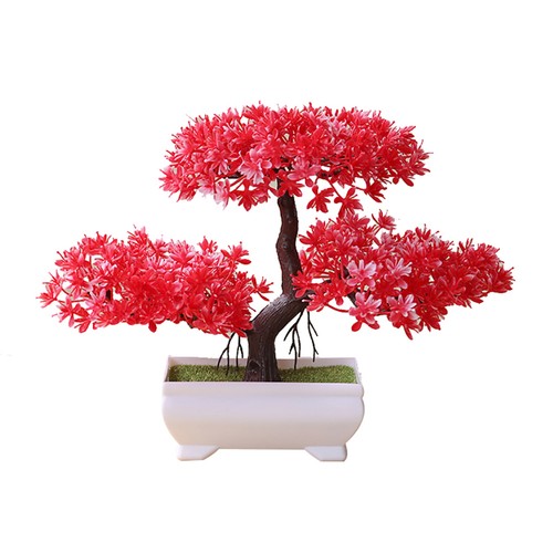 Artificial Bbonsai Pine Tree with Pot Fake Green Plants Desk Home Decor 7 Color - Picture 10 of 11
