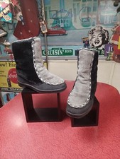 True VTG Mid-century 1960s SNOWLAND Faux Fur Boots Boho Hippie Apres 8 Mod 60s