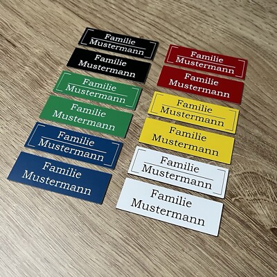 Namensschild, Klingelschild, Briefkasten, Gravur, wetterfest selbstklebend 0,8mm