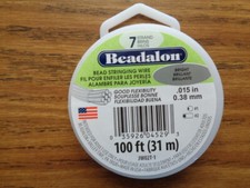 BEADALON BEADING WIRE, BRIGHT .018 IN 100FT