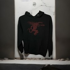 RARE  Fireball Whiskey Hoodie Men  s Size Large Black Red Sweatshirt Shots