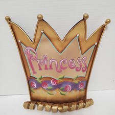 Princess Metal Crown Little Girls Room Wall Decor Nursery Rhinestones Glitter