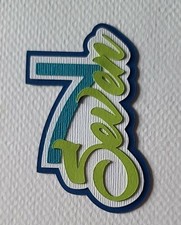 Birthday Age Title Number Seven. Scrapbook, Card Making Paper Piecing