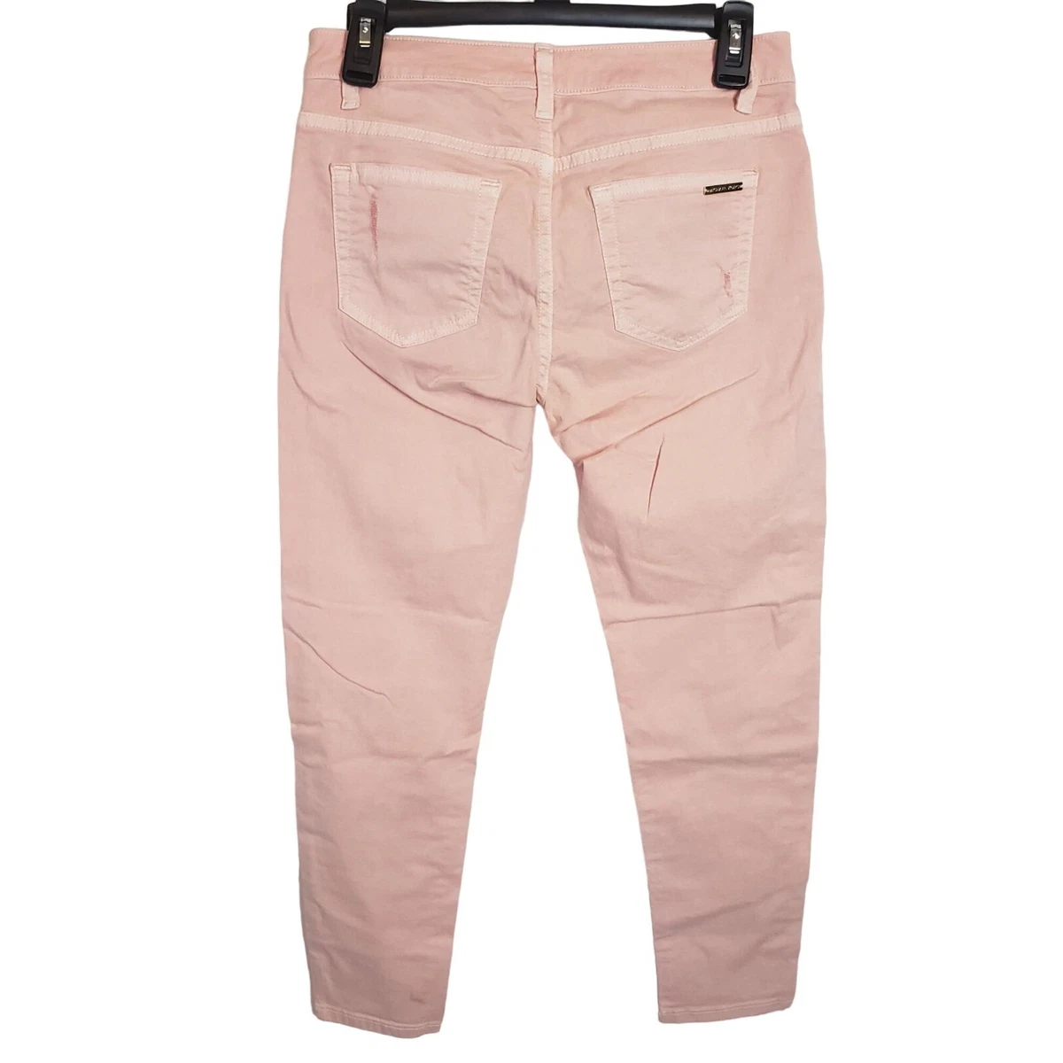 Michael Kors Womens Pink Izzy Cropped Skinny Jeans Distressed Size 4