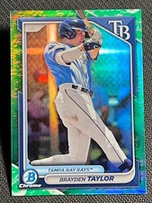 2024 Bowman Chrome GREEN LUNAR REFRACTOR Brayden Taylor, item 1