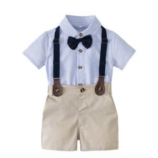 Boys Summer Suit Cotton Shirt Short Sleeve Shorts 2 Piece Set Clothing 1-5 Years