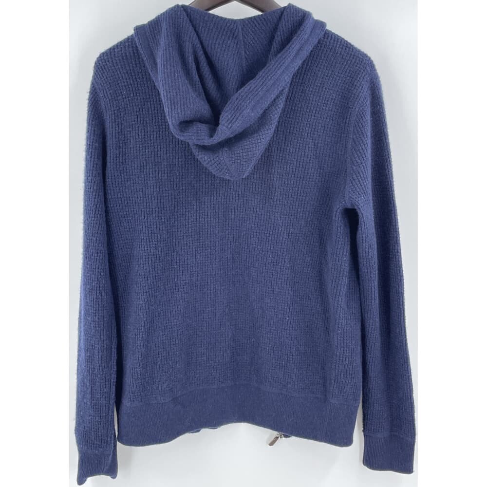 Polo Ralph Lauren 100percent Cashmere Full Zip Hoodie Knit Sweater Blue Men's Size L image 5