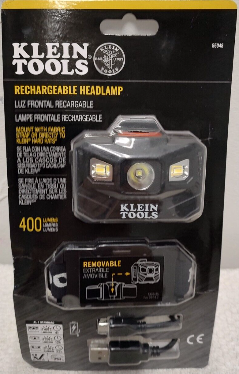 Klein Tools 56048 Rechargeable Headlamp With Strap, 400 Lumen. | eBay