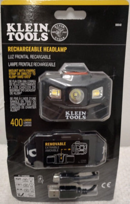 Klein Tools 56048 Rechargeable Headlamp With Strap, 400  Lumen.