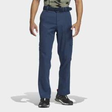 adidas Go-To Golf Cargo Pants HG3257 Blue Men Bottoms Trousers Bungee Tee Holder