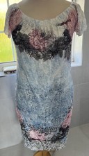 MISSY Blue & Pink Diamanté Off Shoulder Sundress/Beach Dress Size L/XL UK 14