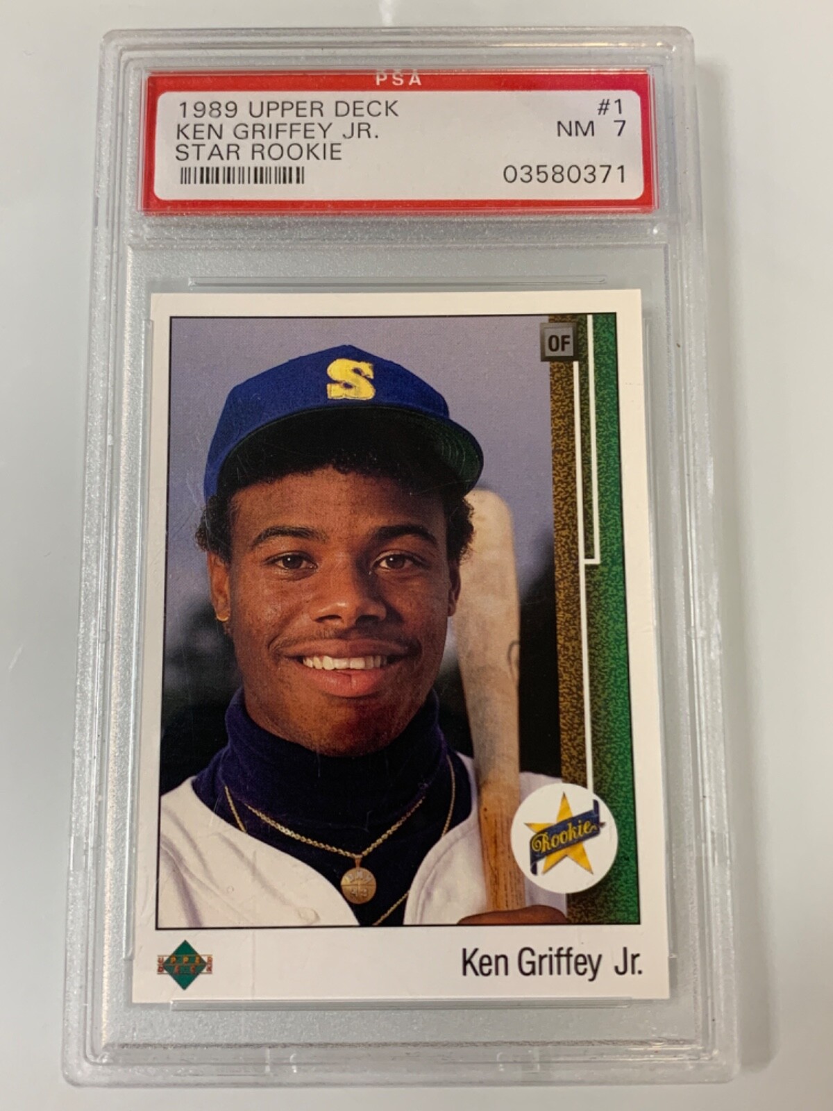 1989 Ken Griffey Jr Upper Deck STAR ROOKIE RC #1 PSA 7 NM Seattle Mariners
