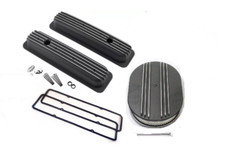 Blk Retro Tall Aluminum Valve Covers 12 Air Cleaner For 87-97 350 383 Vortec Blk Retro Tall Aluminum Valve Covers 12 Air Cleaner For 87-97 350 383 Vortec